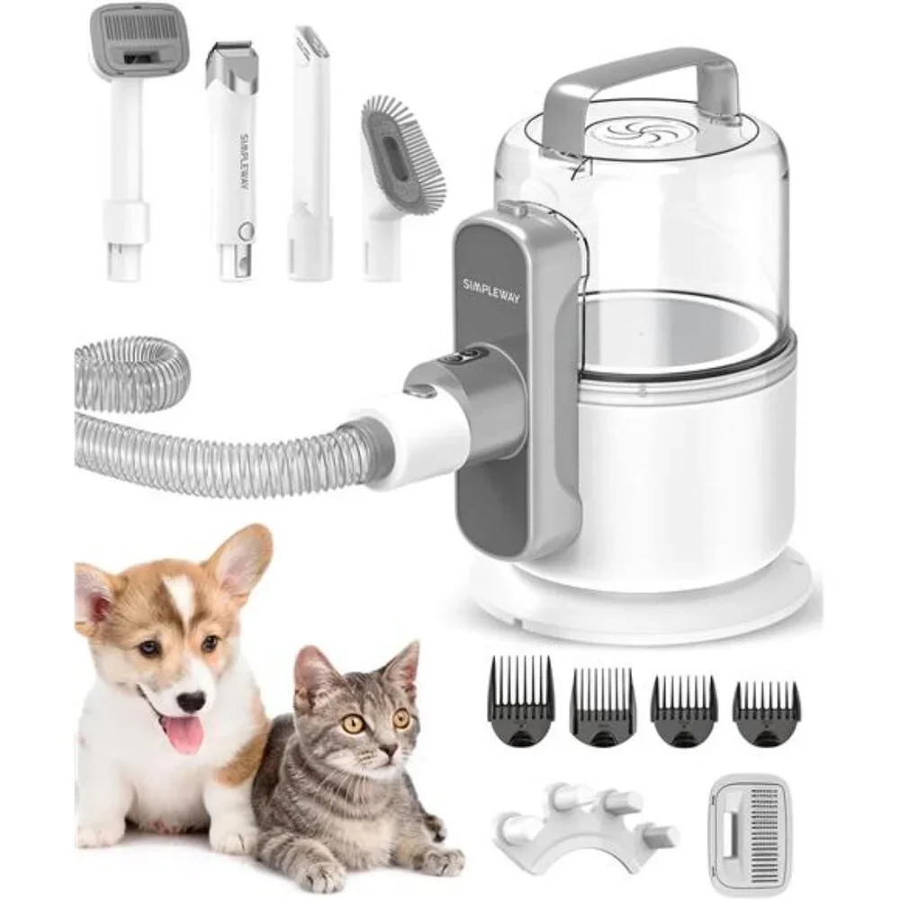 Pet Grooming Vacuum,6 in 1 Dog Grooming Kit with 3 Suction Mode & Large Capacity
